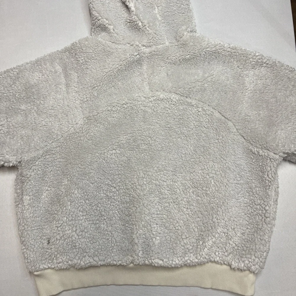 LULULEMON Textured Fleece‎ Scuba Sherpa Half Zip Hoodie Size 14 Oversized Gray